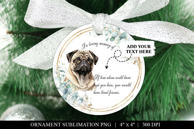 In Loving Memory Pug Sublimation Design PNG Sublimation BijouBay 