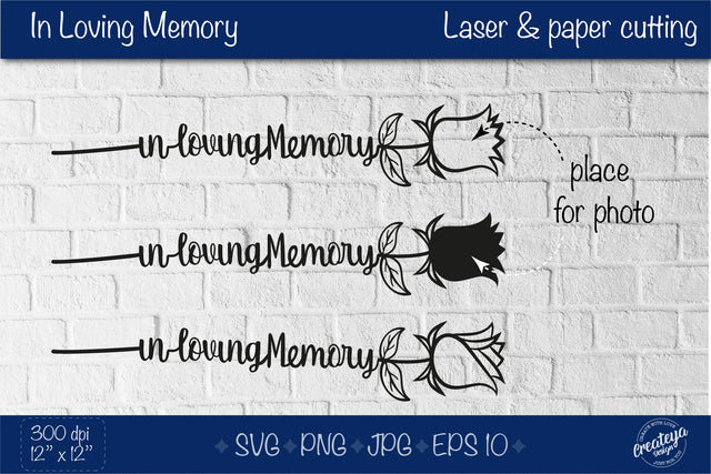 In Loving memory svg, Memorial day, Memorial rose SVG, Memorial quotes SVG Createya Design 