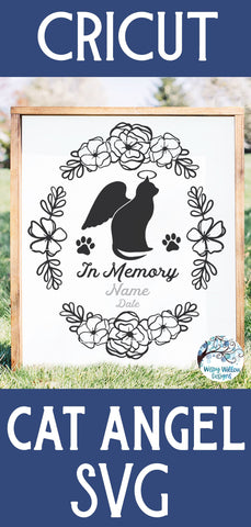 In Memory Angel Cat Svg SVG Wispy Willow Designs 