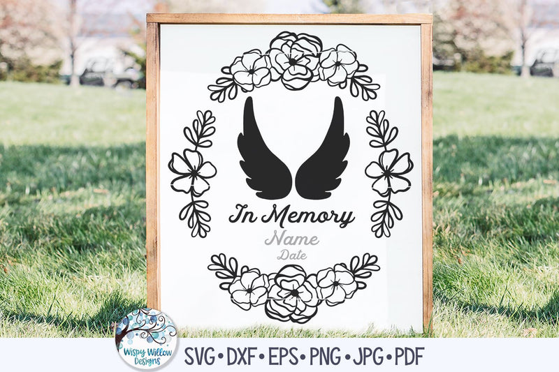 In Memory Angel Wings Svg SVG Wispy Willow Designs 