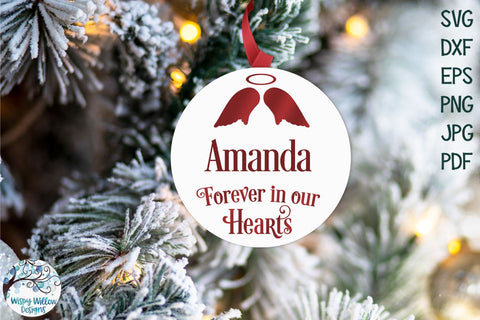 In Memory Christmas Ornament SVG Bundle SVG Wispy Willow Designs 