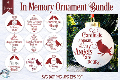 In Memory Christmas Ornament SVG Bundle SVG Wispy Willow Designs 