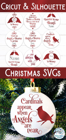 In Memory Christmas Ornament SVG Bundle SVG Wispy Willow Designs 
