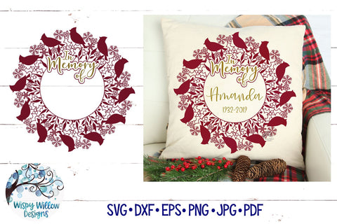 In Memory of Cardinal Mandala SVG SVG Wispy Willow Designs 