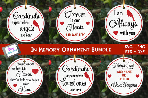 In memory ornament Bundle - 6 In memory SVG designs SVG Stacy's Digital Designs 