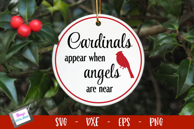 In memory ornament | Cardinals appear when angels are near SVG Stacy's Digital Designs 