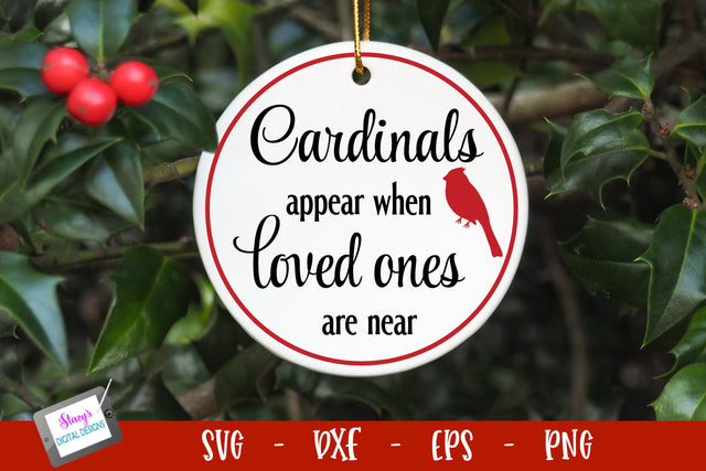 In memory SVG | Cardinals appear when loved ones are near SVG Stacy's Digital Designs 