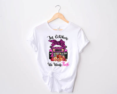 In October We Wear Pink Jeep PNG, Breast Cancer Awareness PNG, Breast Cancer Png, Truck Png, Pink Rippon, Gift For Mom, Halloween Sublimation Png Sublimation sassyprint 