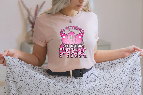 In October We Wear Pink PNG Sublimation Sublimation CraftLabSVG 