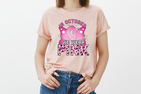 In October We Wear Pink PNG Sublimation Sublimation CraftLabSVG 