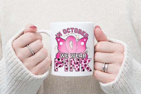 In October We Wear Pink PNG Sublimation Sublimation CraftLabSVG 