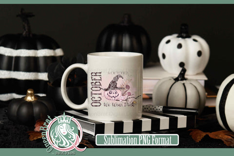 In October We Wear Pink Pumpkin Sublimation Sublimation QueenBrat Digital Designs 