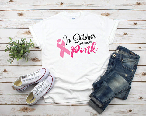 In October We Wear Pink SVG - 3 Designs SVG HappyDesignStudio 