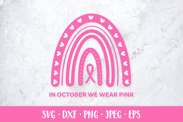 In October we wear pink SVG. Breast cancer awareness month SVG LaBelezoka 