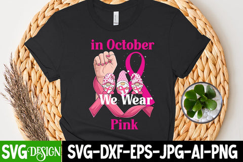 in October We Wear Pink SVG Cut File, Awareness SVG Cut File SVG BlackCatsMedia 