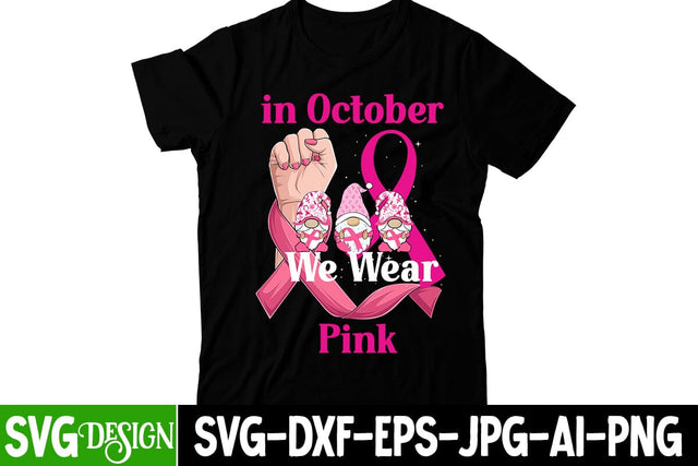 in October We Wear Pink SVG Cut File, Awareness SVG Cut File SVG BlackCatsMedia 