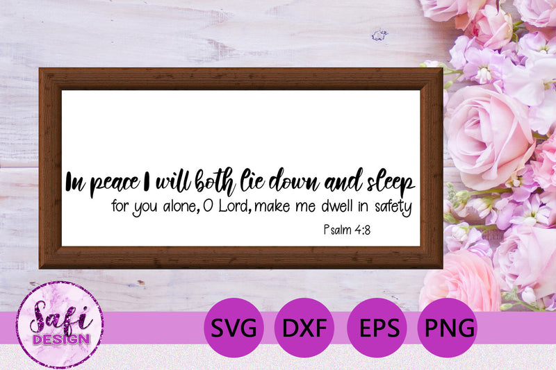 In Peace I will both Lie Down Bible Verse SVG SVG Safi Design 