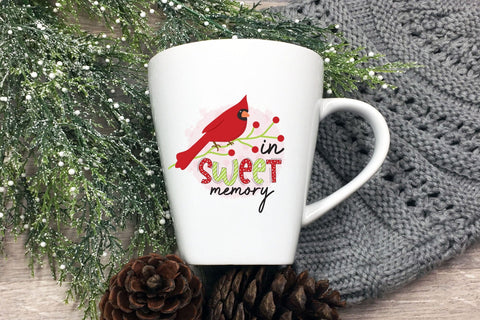 In Sweet Memory, Christmas Cardinal PNG Sublimation CraftLabSVG 