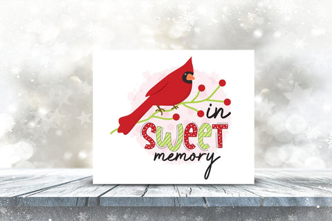 In Sweet Memory, Christmas Cardinal PNG Sublimation CraftLabSVG 