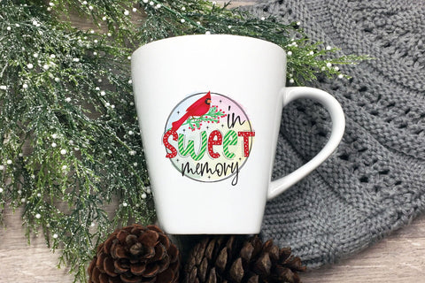 In Sweet Memory, Christmas Cardinal Sublimation Sublimation CraftLabSVG 