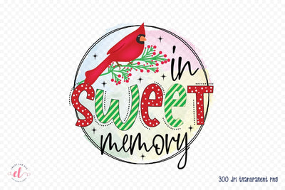 In Sweet Memory, Christmas Cardinal Sublimation Sublimation CraftLabSVG 