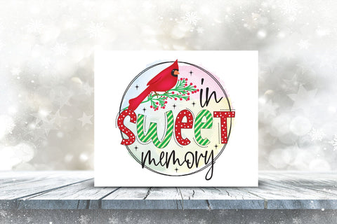 In Sweet Memory, Christmas Cardinal Sublimation Sublimation CraftLabSVG 