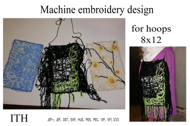 In the hoop bag embroidery design Crazy wool Embroidery/Applique DESIGNS ImilovaCreations 