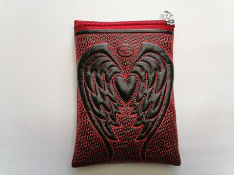 In the hoop bag embroidery designs Angel wings with heart Embroidery/Applique DESIGNS ImilovaCreations 