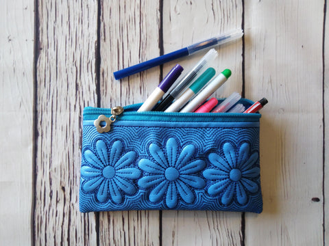 In the Hoop Chamomile zip bag embroidery design Embroidery/Applique DESIGNS ImilovaCreations 