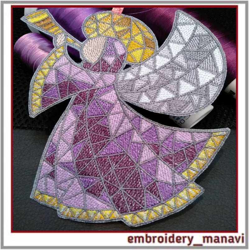 In the hoop Christmas angel Machine Embroidery Design. - So Fontsy