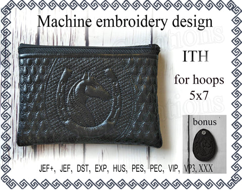 In the hoop embroidery design horseshoe zip bag and Key Fob Embroidery/Applique DESIGNS ImilovaCreations 