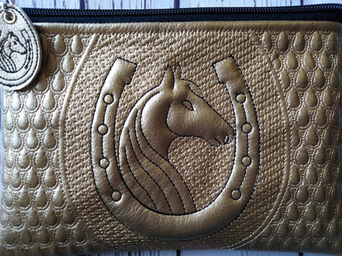 In the hoop embroidery design horseshoe zip bag and Key Fob Embroidery/Applique DESIGNS ImilovaCreations 