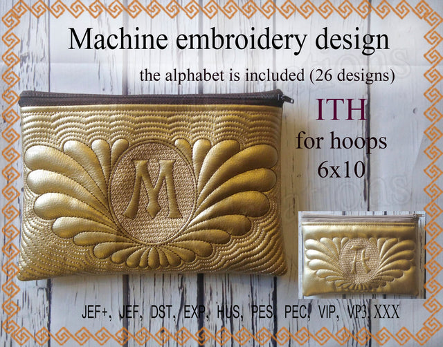 In the Hoop letter zip bag Machine Embroidery designs ITH project Embroidery/Applique DESIGNS ImilovaCreations 