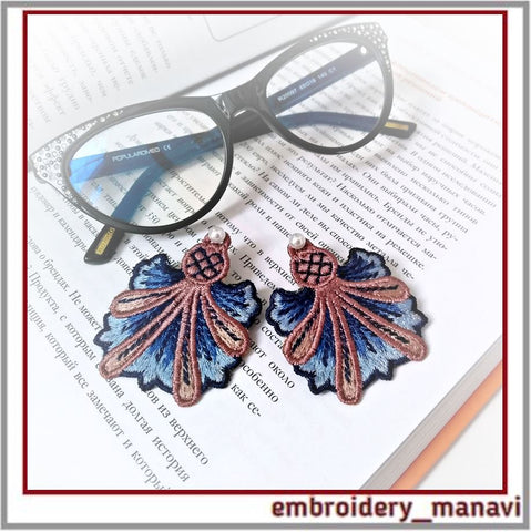 In the hoop Machine embroidery design Floral earrings. Embroidery/Applique DESIGNS Embroidery Manavi 05 