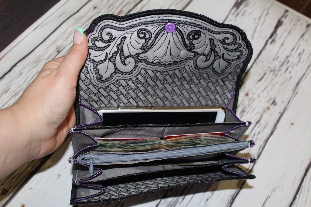 In the Hoop Wallet Machine embroidery design - So Fontsy