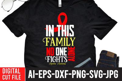 In This Family No One Fights Alone Aids Awareness SVG Cut File SVG BlackCatsMedia 