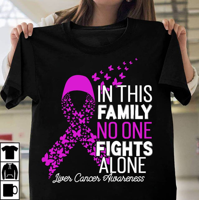 In This Family No One Fights Alone Liver Cancer Awaeness SVG Design, In This Family No One Fights Alone Liver Cancer Awaeness SVG Cut File, Fight Awareness SVG Bundle, Fight Awareness SVG Cut File , Fight Awareness Sublimation PNG SVG BlackCatsMedia 