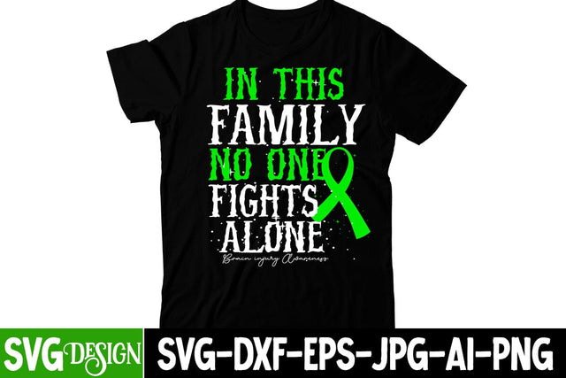 In This Family NO One Fights Alone SVG Cut File, Awareness SVG Cut File SVG BlackCatsMedia 