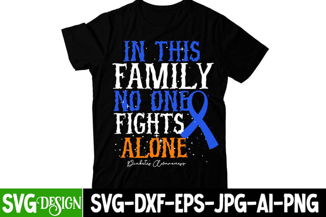 In This Family NO One Fights Alone SVG Cut File, Awareness SVG Cut File SVG BlackCatsMedia 