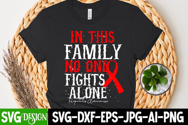 IN This Family NO One Fights Alone SVG Cut File, Awareness SVG Cut File SVG BlackCatsMedia 