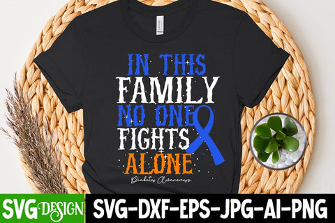 In This Family NO One Fights Alone SVG Cut File, Awareness SVG Cut File SVG BlackCatsMedia 