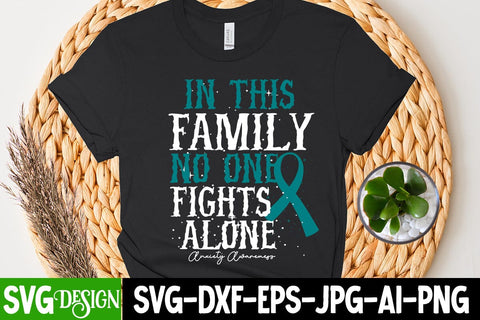 In This Family NO One Fights Alone SVG Cut File, In This Family NO One Fights Alone Sublimation ,Awareness SVG Cut File SVG BlackCatsMedia 