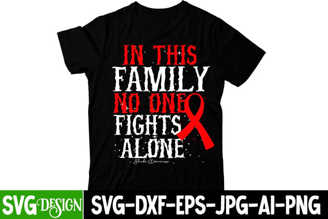 In This Family NO One Fights Alone SVG Cut File SVG BlackCatsMedia 