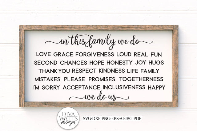 In This Family SVG | Farmhouse Design SVG Diva Watts Designs 