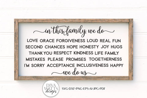 In This Family SVG | Farmhouse Design SVG Diva Watts Designs 