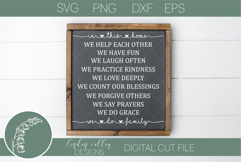 In This Home SVG|Family Rules SVG|Home and Family SVG SVG Linden Valley Designs 