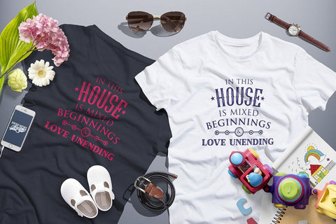 In this house is mixed beginnings & love unending. Love Family SVG Quote cut file SVG Zoya Miller 