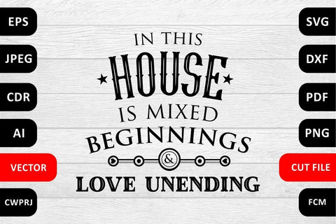 In this house is mixed beginnings & love unending. Love Family SVG Quote cut file SVG Zoya Miller 