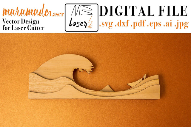 Incense Holder Hokusai Vector File for Laser Cutter. SVG MaramadeLaser 