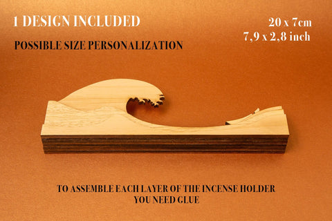 Incense Holder Hokusai Vector File for Laser Cutter. SVG MaramadeLaser 